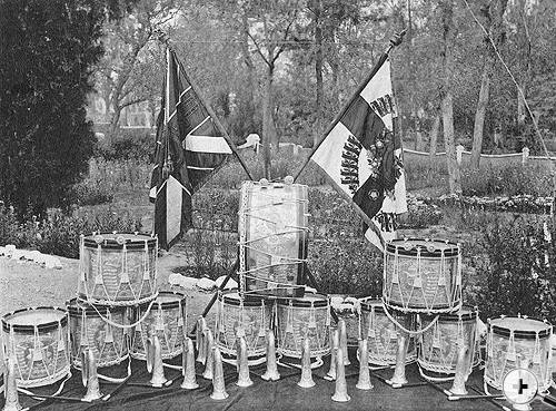 The Colours, Silver Drums and Bugles of 1st Battalion The East Surrey Regiment,