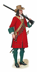 musketeer with matchlock and bandolier