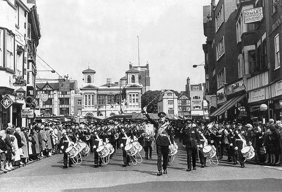 1st Bn The Queen's Royal Surrey Regiment exercising the Freedom of Kingston