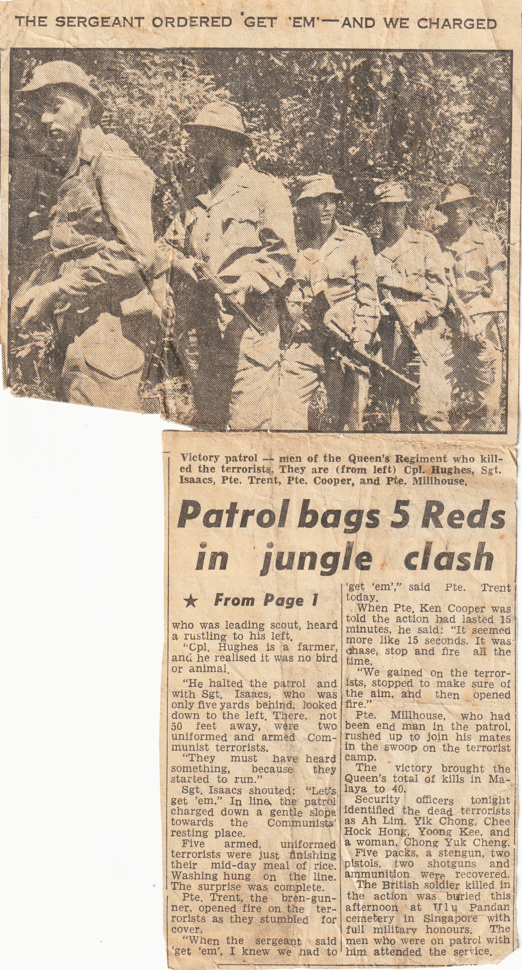 Sgt Isaac news cutting