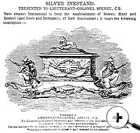 silver inkstand, Lt Colonel Spence, Lt Colonel Staunton