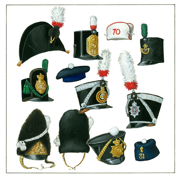 Officers hat 1800, Shako 1800, Forage cap 1806, shako 1806