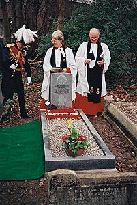 The new headstone after the dedication.