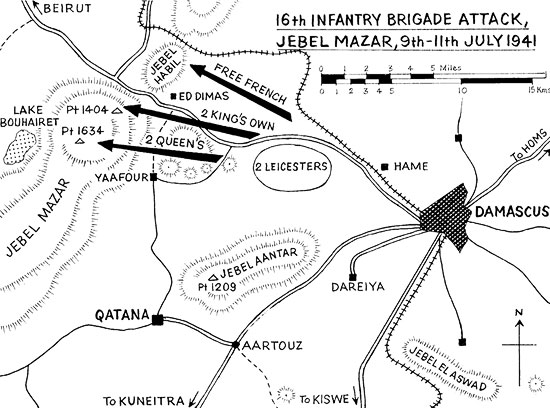 16th Infantry Brigade attack, Jebel Mazar, 9th-11th July 1941.
